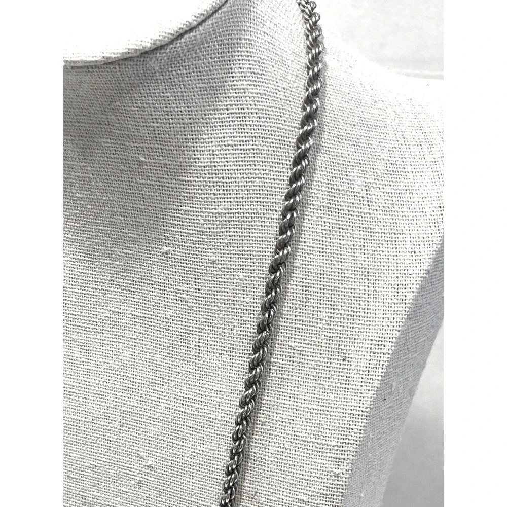 Sterling Silver Rope Chain Necklace 24" 2.8mm 35g Italy 925 Heavy Classic Twist - Picture 3 of 8